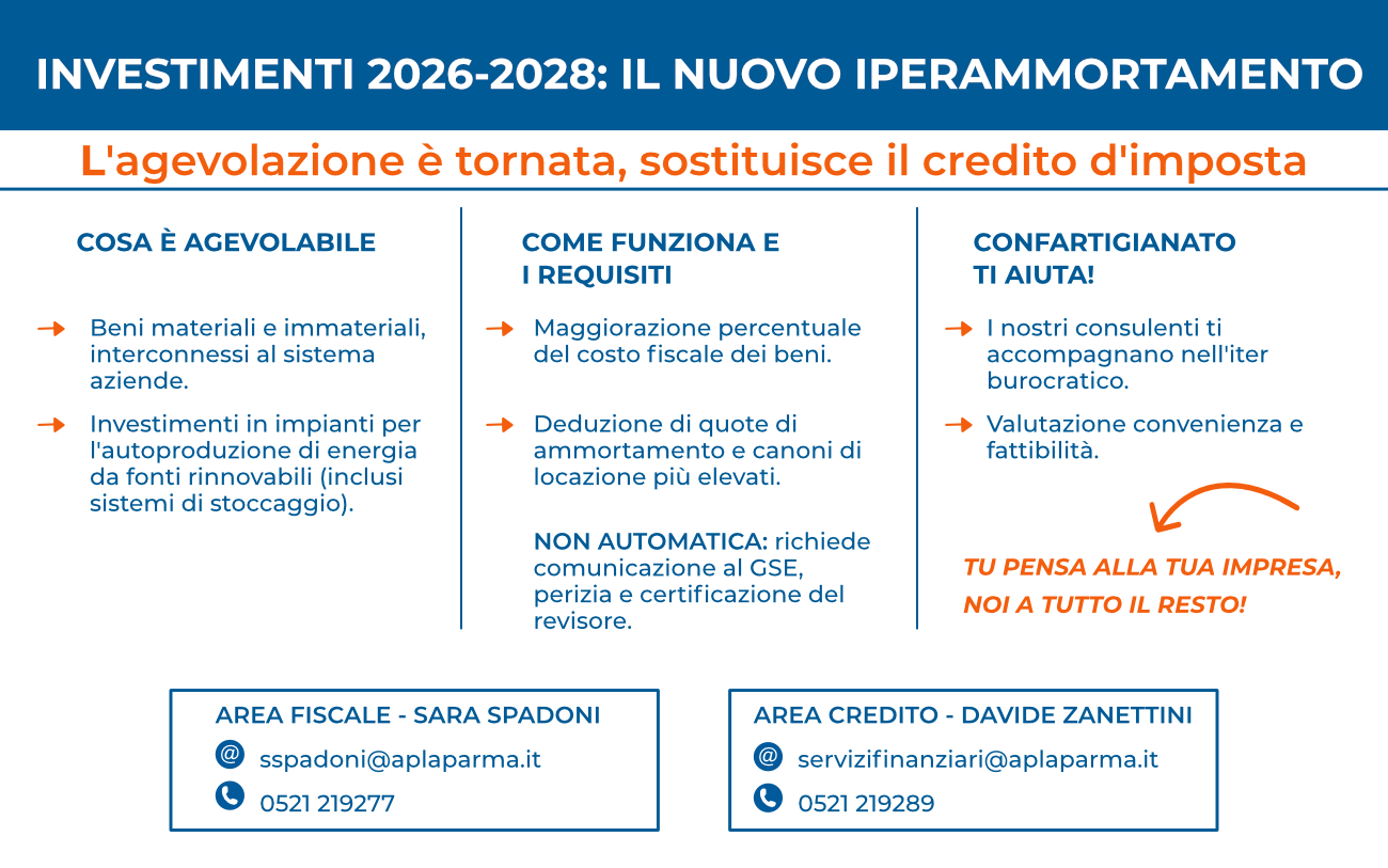 Investimenti 2026/28 – Al via il nuovo Iperammortamento